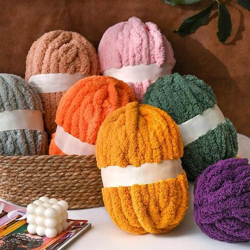 10 Pack Carbon Gray Fuzzy Chunky Yarn for Hand Knitting, Bulky Thick Fluffy Chenille Yarn for Crocheting, 240yds/70.5oz Jumbo Crochet Yarns, Soft Chunky Knit Blanket Yarn for Crochet in Saudi Arabia