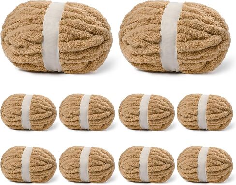 10 Pack Carbon Gray Fuzzy Chunky Yarn for Hand Knitting, Bulky Thick Fluffy Chenille Yarn for Crocheting, 240yds/70.5oz Jumbo Crochet Yarns, Soft Chunky Knit Blanket Yarn for Crochet in Saudi Arabia