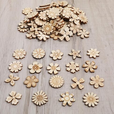 100 pcs غير مكتملة قطع خشبية الخشب الخشبية القطع الخشبية زهور الخشب in Saudi Arabia