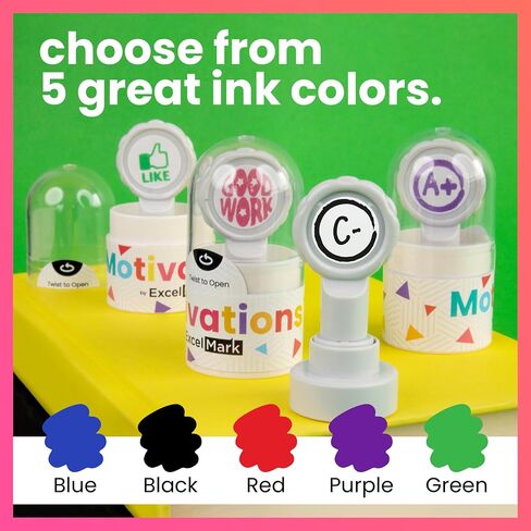 ExcelMark Teacher Stamp for Grading – Choose from 5 Colors (A+) in Saudi Arabia