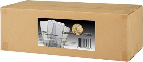 50 Pack Double Pocket 2x2 Unplasticized Vinyl Flips Safe for Long Term Coin Storage in Saudi Arabia