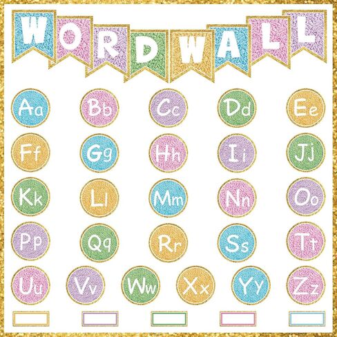 Whaline Boho Word Wall Bulletin Board Set Pastel Alphabet Letters Paper Cutts Crackable Critable Clists for Back to School Charker Home Office Chealboard Wall Decor in Saudi Arabia