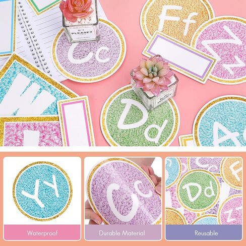 Whaline Boho Word Wall Bulletin Board Set Pastel Alphabet Letters Paper Cutts Crackable Critable Clists for Back to School Charker Home Office Chealboard Wall Decor in Saudi Arabia