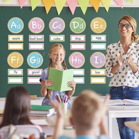 Whaline Boho Word Wall Bulletin Board Set Pastel Alphabet Letters Paper Cutts Crackable Critable Clists for Back to School Charker Home Office Chealboard Wall Decor in Saudi Arabia
