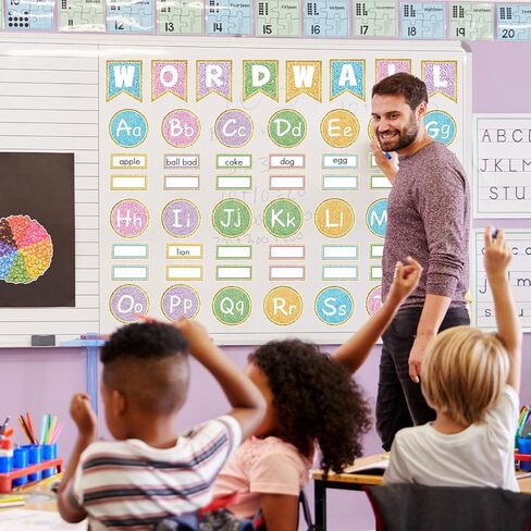 Whaline Boho Word Wall Bulletin Board Set Pastel Alphabet Letters Paper Cutts Crackable Critable Clists for Back to School Charker Home Office Chealboard Wall Decor in Saudi Arabia