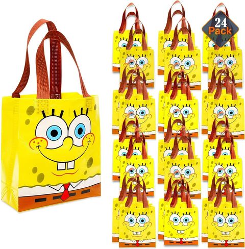 SpongeBob Party Favors Ultimate Bundle - 24 ضيفًا مع حقائب الحفلات ، ومجموعة كتب أنشطة التلوين الصغيرة ، والملصقات ، والوشم المؤقت | مستلزمات حفلات عيد ميلاد سبونجبوب للأطفال in Saudi Arabia