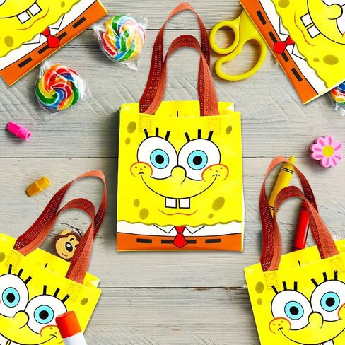 SpongeBob Party Favors Ultimate Bundle - 24 ضيفًا مع حقائب الحفلات ، ومجموعة كتب أنشطة التلوين الصغيرة ، والملصقات ، والوشم المؤقت | مستلزمات حفلات عيد ميلاد سبونجبوب للأطفال in Saudi Arabia