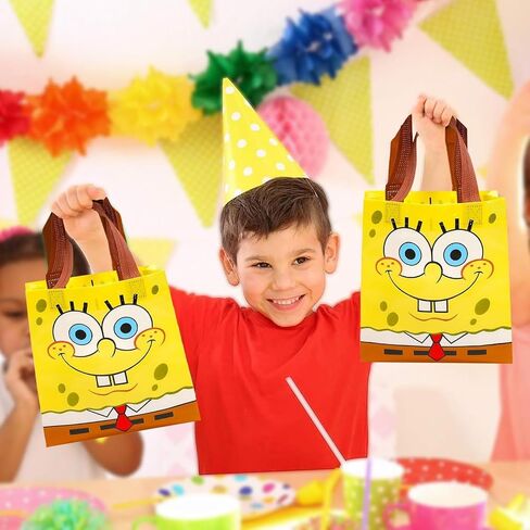 SpongeBob Party Favors Ultimate Bundle - 24 ضيفًا مع حقائب الحفلات ، ومجموعة كتب أنشطة التلوين الصغيرة ، والملصقات ، والوشم المؤقت | مستلزمات حفلات عيد ميلاد سبونجبوب للأطفال in Saudi Arabia