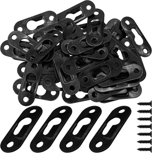 20pcs 1.75 "× 0.63" شماعات ثقب المفتاح الثقيلة ، لوحات معلقة ، ثقب واحد ، السحابات المتصاعد المعدنية لمرايا إطارات الصور مع البراغي والفضة in Kuwait