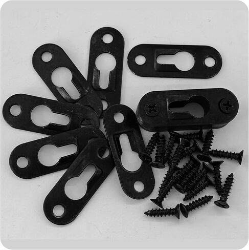 20pcs 1.75 "× 0.63" شماعات ثقب المفتاح الثقيلة ، لوحات معلقة ، ثقب واحد ، السحابات المتصاعد المعدنية لمرايا إطارات الصور مع البراغي والفضة in Kuwait