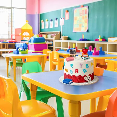 Soulchen 10 PCS School Cake Decorations Apple Easel Book Pencil Stationery Welcome Party Form for Chapricted Surned Party Supplies in Saudi Arabia