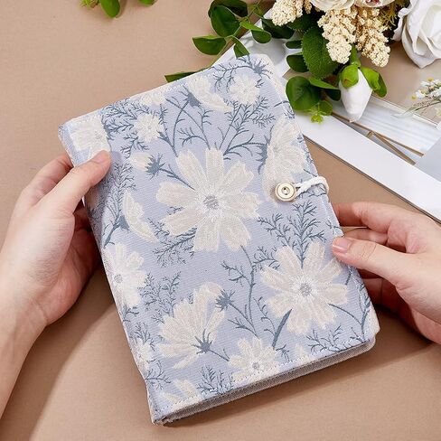 Superfindings A5 Binder 6 Ring Ring Cover 9.1 "x6.3" غطاء مخطط شخصي فضفاض مع زر زهور الزهور الموروثة لمخطط A5 إدراج ورقة إعادة الملء (بدون ورقة إعادة الملء) in Saudi Arabia