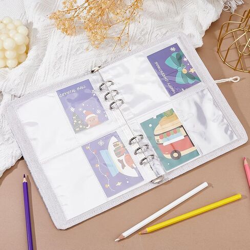 Superfindings A5 Binder 6 Ring Ring Cover 9.1 "x6.3" غطاء مخطط شخصي فضفاض مع زر زهور الزهور الموروثة لمخطط A5 إدراج ورقة إعادة الملء (بدون ورقة إعادة الملء) in Saudi Arabia