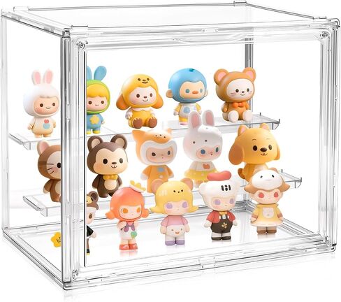 علبة عرض الأكريليك للمقتنيات Clear Display Fox للأرقام ذات الباب المغناطيسي ، والتصميم القابل للتكديس ، ومواد غبار ، ورف شاشة مصغرة لأرقام الحركة ، وحالة عرض مربع العرض (1pcs) in Kuwait
