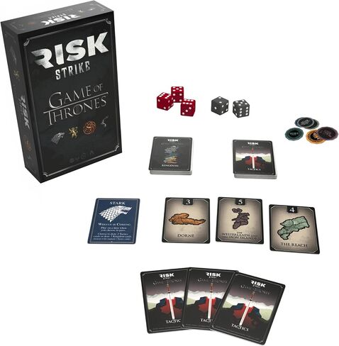 Risk Strike: Game of Thrones Edition و Fast Strategy Card و Dice Game للبالغين والمراهقين ، تلعب دور House Stark ، Lannister ، Targaryen & More ، اللعب السريع لمدة 2-5 لاعبين من 17 عامًا ، مرخص رسميًا رسميًا in Saudi Arabia