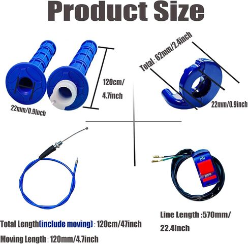 7/8 22mm Twist Throttle Accelerator Handle Grips for Pit Bike Mini Bike Throttle Cable Kit 4-Stroke Dirt Bike Pocket Bike for 50cc 90cc 110cc 125cc150cc 200cc 250cc (Red) in Kuwait