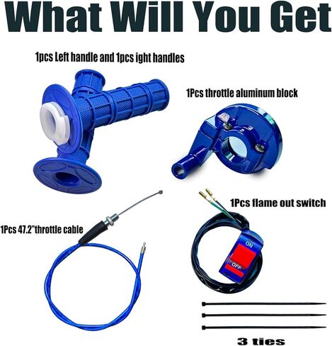 7/8 22mm Twist Throttle Accelerator Handle Grips for Pit Bike Mini Bike Throttle Cable Kit 4-Stroke Dirt Bike Pocket Bike for 50cc 90cc 110cc 125cc150cc 200cc 250cc (Red) in Kuwait