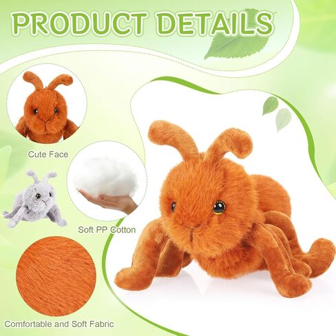 Shappy 3 PCS Plush Ant Animal Set 10 بوصة ألعاب النملة المحشوة ، ووقت اللعب ، والهدايا المتينة ، القابلة للغسل ، وواقعية لأزياء الأزياء النمل الفتاة. in Saudi Arabia