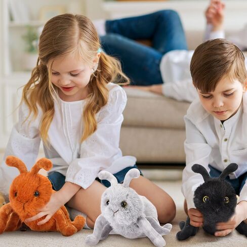 Shappy 3 PCS Plush Ant Animal Set 10 بوصة ألعاب النملة المحشوة ، ووقت اللعب ، والهدايا المتينة ، القابلة للغسل ، وواقعية لأزياء الأزياء النمل الفتاة. in Saudi Arabia