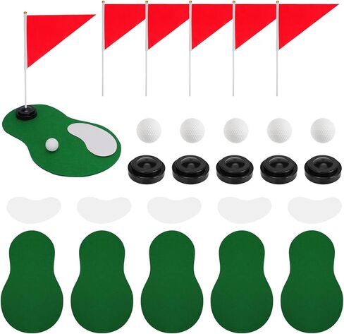 6 Set Golf Centerpieces Table Decorations Golf Themed Party Supplies Including Green Mats Ball Sand Trap Red Flag Plastic Flag Stand for Golf Sport Themed Birthday Decor (6 Set) in Kuwait