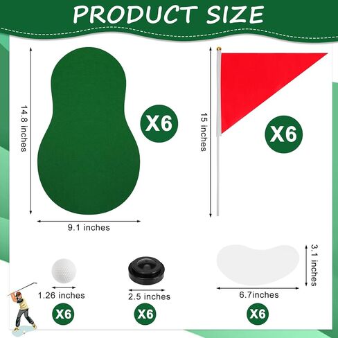 6 Set Golf Centerpieces Table Decorations Golf Themed Party Supplies Including Green Mats Ball Sand Trap Red Flag Plastic Flag Stand for Golf Sport Themed Birthday Decor (6 Set) in Kuwait