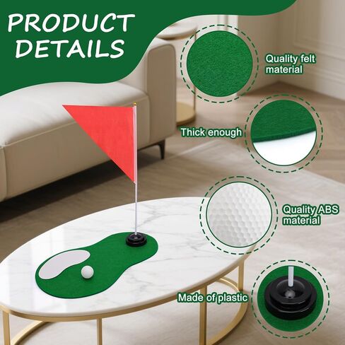 6 Set Golf Centerpieces Table Decorations Golf Themed Party Supplies Including Green Mats Ball Sand Trap Red Flag Plastic Flag Stand for Golf Sport Themed Birthday Decor (6 Set) in Kuwait