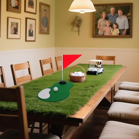 6 Set Golf Centerpieces Table Decorations Golf Themed Party Supplies Including Green Mats Ball Sand Trap Red Flag Plastic Flag Stand for Golf Sport Themed Birthday Decor (6 Set) in Kuwait