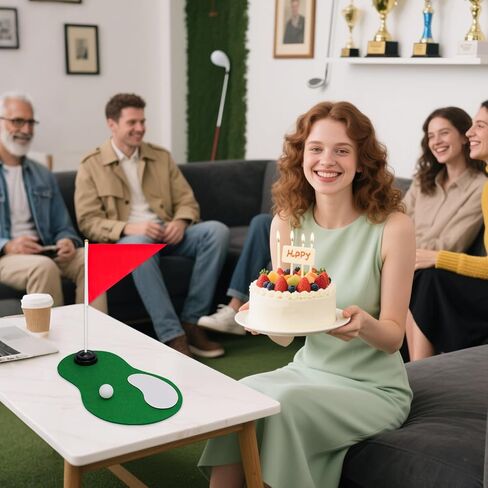 6 Set Golf Centerpieces Table Decorations Golf Themed Party Supplies Including Green Mats Ball Sand Trap Red Flag Plastic Flag Stand for Golf Sport Themed Birthday Decor (6 Set) in Kuwait