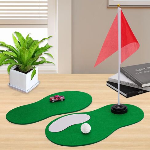 6 Set Golf Centerpieces Table Decorations Golf Themed Party Supplies Including Green Mats Ball Sand Trap Red Flag Plastic Flag Stand for Golf Sport Themed Birthday Decor (6 Set) in Kuwait