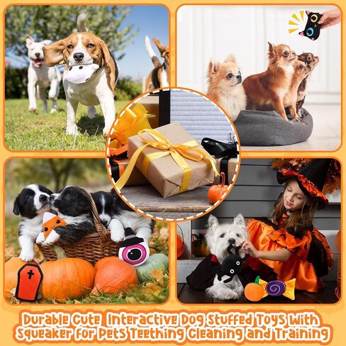 24 PCS Halloween Dog Squeaky Toys Bulk Halloween Ghost Bat Spider Plush Plush Toys Toys Interactive Stuffced Dog Put for Mediance Mediule Pets Beaining Beaining and Training in Saudi Arabia