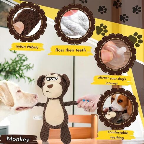 غروب الشمس الجرو Orange Fox Plush Squeaky Dog Toy with Crinkle Sound | لعبة مقاومة للمضغ من أجل جرو التسنين و Tug of War | للمضغات الخفيفة والمعتدلة | تفاعلية ، تخصيب اللعب! in Saudi Arabia