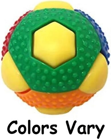 Ruff Dog Toy Balls 3" Hard Yet Soft Gum Massage Nub 8 Interactive Squeak Buttons Colors Vary (2 Balls) in Saudi Arabia