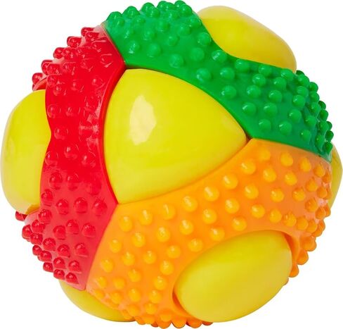 Ruff Dog Toy Balls 3" Hard Yet Soft Gum Massage Nub 8 Interactive Squeak Buttons Colors Vary (2 Balls) in Saudi Arabia