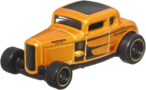 Matchbox Super Chase Collectible Die-Cast 70 Years Vehicle - 1932 Inspired by Ford Coupe Model B Car - Metalflake Orange with Black Trim in Saudi Arabia