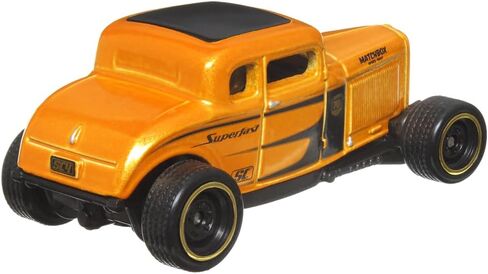 Matchbox Super Chase Collectible Die-Cast 70 Years Vehicle - 1932 Inspired by Ford Coupe Model B Car - Metalflake Orange with Black Trim in Saudi Arabia