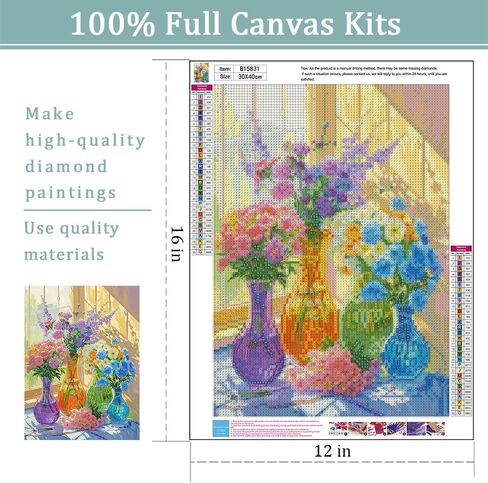 Moon Diamond Art Kits for Adults, Waterfall Diamond Painting Kit with Resin Gems, DIY 5D Embroidery Craft for Home Decor & Gift - 12x16 Inch in Kuwait