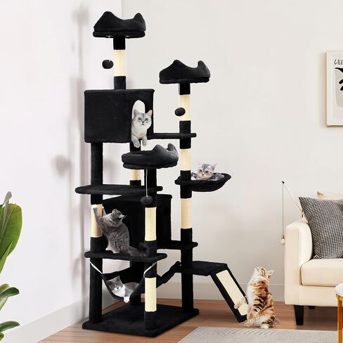 YITAHOME 70.8in Cat Tree Tower for Indoor Cats: Multi-Level Kittens Pet Play House Condo Furniture Activity Center with Scratching Posts Stand Light Grey in Saudi Arabia