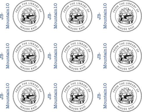 Ex Libris Mountain Book Stamp - طابع مكتبة مخصصة مع مقبض الخشب ذو الذات الرمزية (الطبيعة) in Saudi Arabia