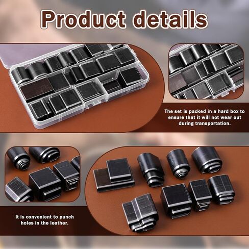 52 PCS Hole Hollow Bunch Tool ، شاقة عالية الكربون ، يموت القطع الجلدية المصنوعة من الجلد متعددة القاطعات قاطع DIY أدوات العمل للحزام/الساق/الحرف اليدوية. in Saudi Arabia