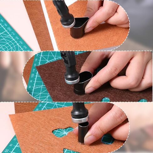 52 PCS Hole Hollow Bunch Tool ، شاقة عالية الكربون ، يموت القطع الجلدية المصنوعة من الجلد متعددة القاطعات قاطع DIY أدوات العمل للحزام/الساق/الحرف اليدوية. in Saudi Arabia