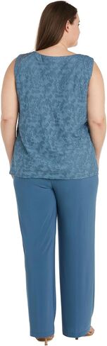 R&M Richards Women's Three Piece Jacquard Burnout Pantsuit in Saudi Arabia