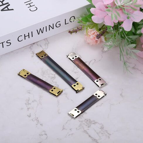 uxcell 24Pcs Metal Internal Flex Frame, 13cm/5.1" Coin Purse Frame Handbag Hinges Clip for Wallet Bag DIY Craft Sewing Purse Making, Silver in Saudi Arabia