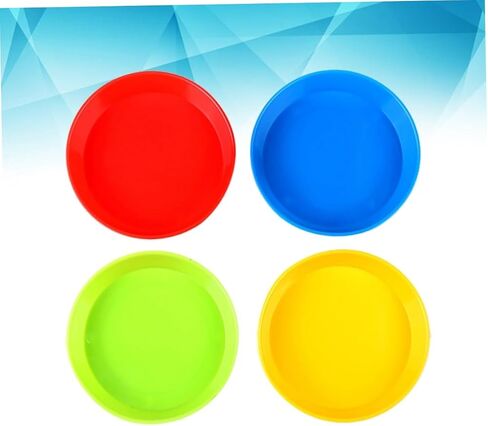 uonlytech 4pcs لوحة رسم بلاستيكية للزيت ألوان مائية ورسم الأوعية الصفراء متعددة الاستخدامات لخلط تنظيف الطلاء وصياغة in Saudi Arabia