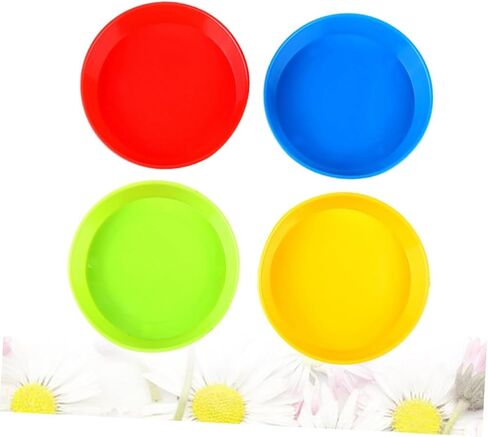 uonlytech 4pcs لوحة رسم بلاستيكية للزيت ألوان مائية ورسم الأوعية الصفراء متعددة الاستخدامات لخلط تنظيف الطلاء وصياغة in Saudi Arabia