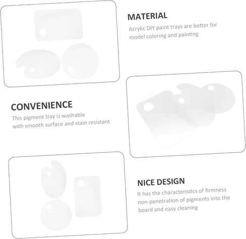 3pcs الطلاء البليت للالكريليك المائي خلط صواني الصباغ الصباغ اليسار يمين تصميم مريح in Saudi Arabia