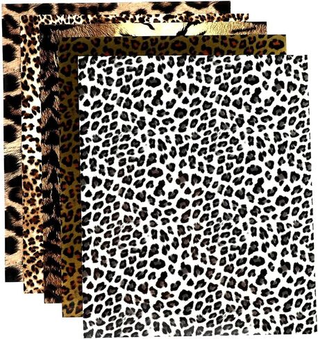 Iron-on Heat Transfer Vinyl, Leopard Cheetah Pattern (11.8 x 9.8 in, 5 Pack) in Saudi Arabia