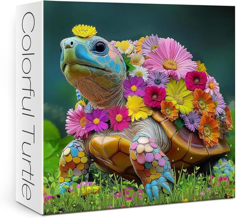 Turtle Flower Puzzles for Adults 1000 Pieces, Colorful Turtle Art Jigsaw Puzzles, Challenging Nature Plant Animals Puzzles in Saudi Arabia