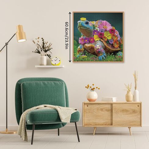 Turtle Flower Puzzles for Adults 1000 Pieces, Colorful Turtle Art Jigsaw Puzzles, Challenging Nature Plant Animals Puzzles in Saudi Arabia