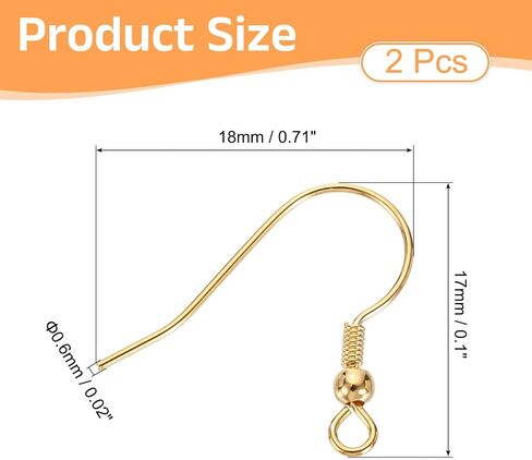 خطاف القرط uxcell 2pcs ، S925 الأذن الأذن الفضية S925 السرب السمكة مع الخرز (سلك 0.6 مم/22) لتصنيع المجوهر in Saudi Arabia