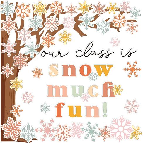 71Pcs Winter Bulletin Board Decorations Winter Classroom Decorations Christmas Snowflake Tree Cutouts for Xmas Holiday School Classroom Wall Door Decor Party Supplies in Saudi Arabia
